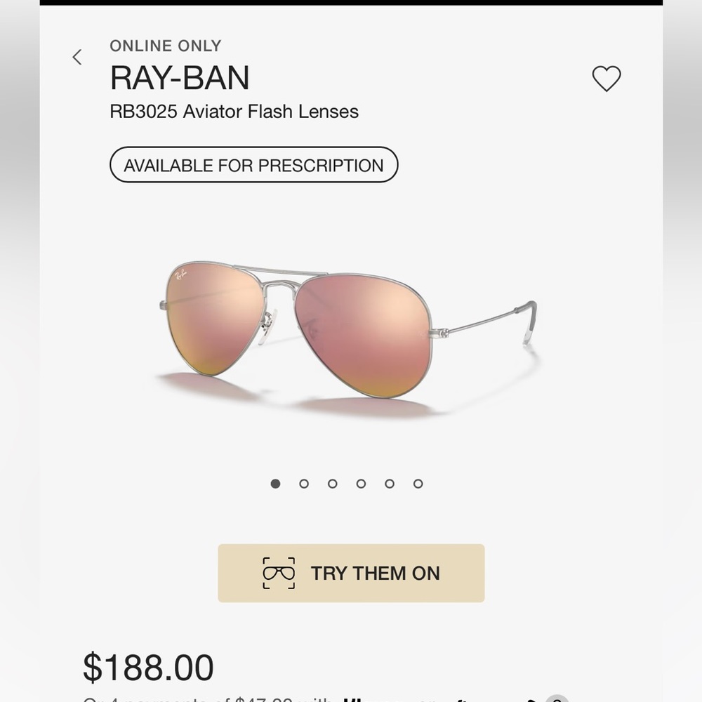 Ray Ban Silver/Copper Flash/Mirror Aviator sunglasses RB3025